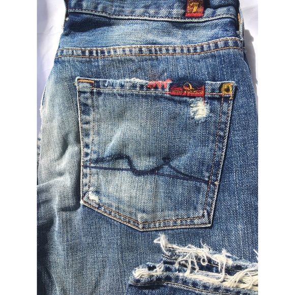 7 FOR ALL MANKIND DISTRESSED JEANS - Picture 4 of 8